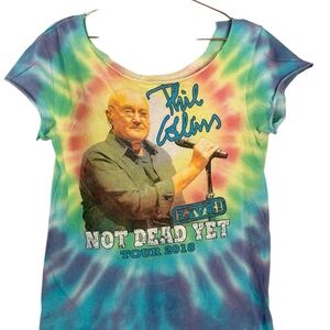 Phil Collins concert Tie-Dye Graphic T Shirt 2018 Not Dead Yet Tour